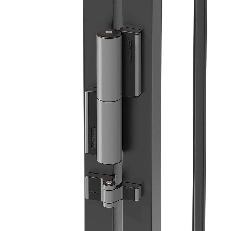 Compact gate hinge and gate closer in one - TIGER