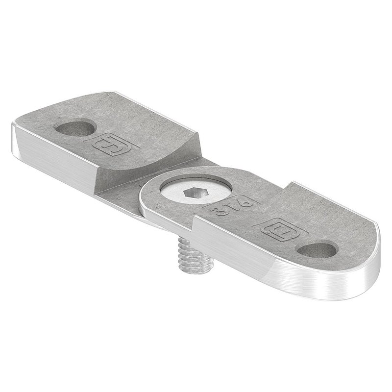 adjustable handrail connection plate, 42.4 mm, AISI316