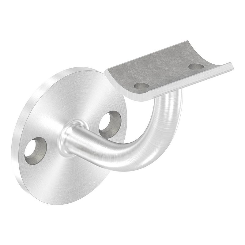 Handrail bracket with handrail connection plate 42.4mm, (round plate and bracket welded), AISI304