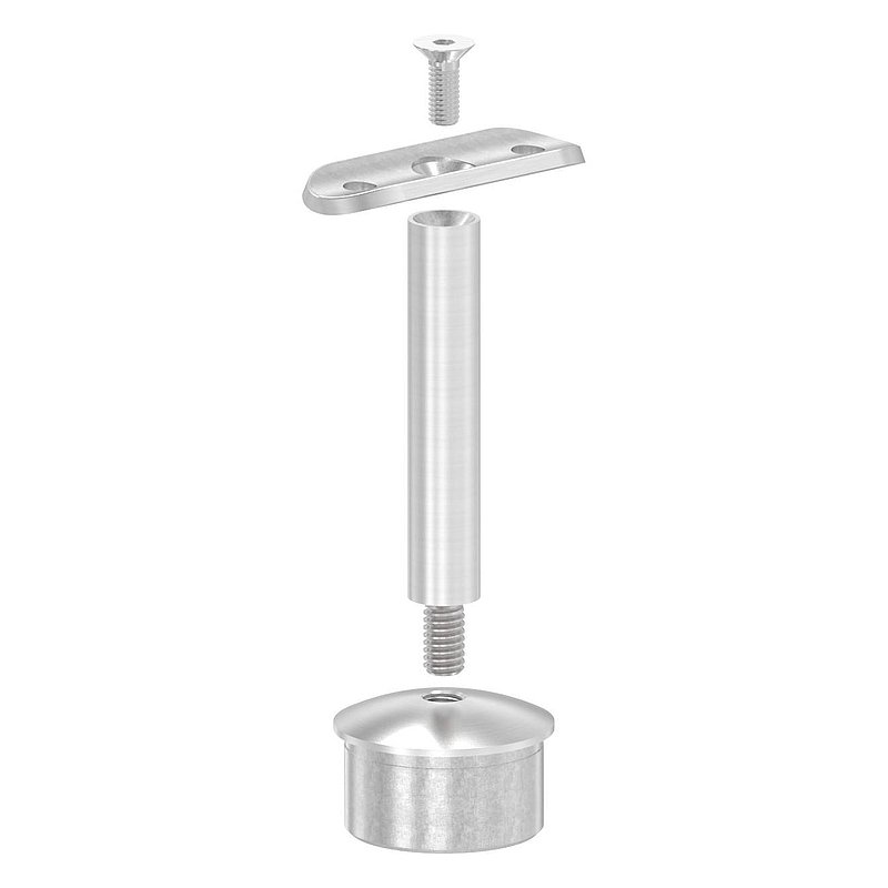 Rohrabschlussstopfen für Rohr 42,4x2,0mm, Handlaufanschlussplatte: 42,4mm, V2A