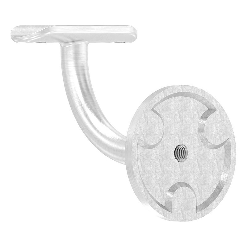 Handrail bracket with handrail connection plate 33.7mm, (round plate and bracket welded), AISI304