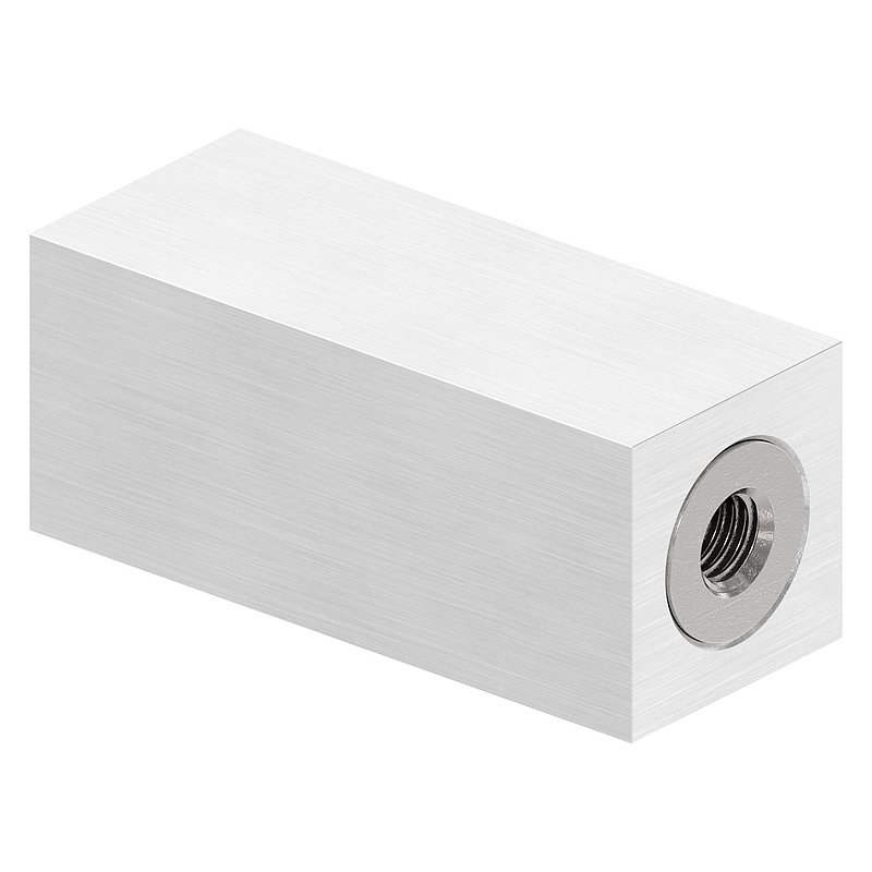 Support de tube carré 25x25mm - avec raccordement plat, V2A