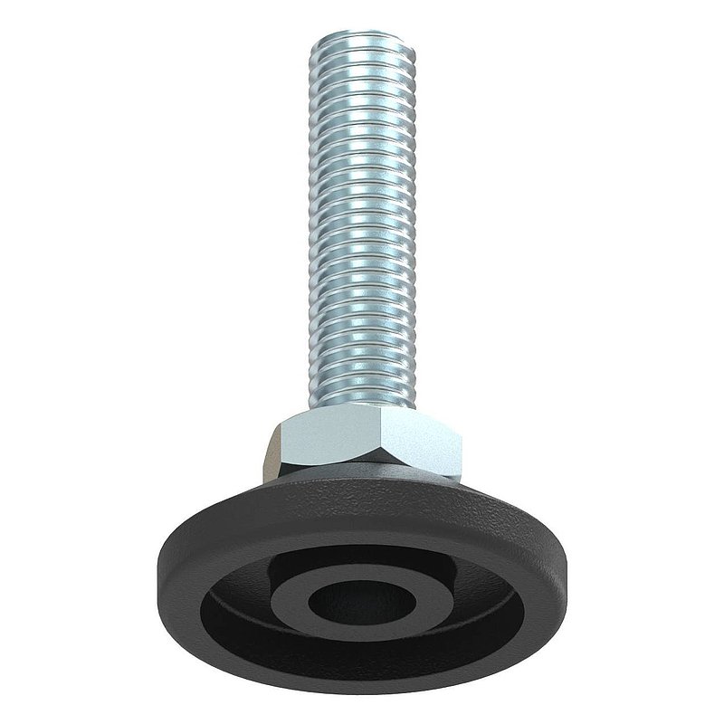 Levelling foot with adjusting screw with hexagon socket
