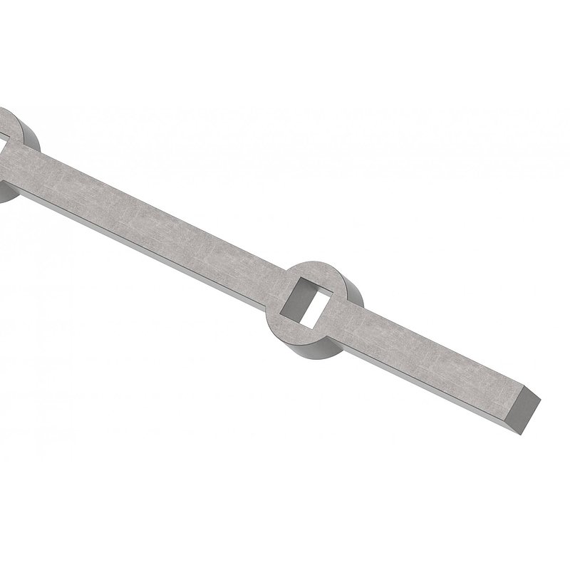 Lochleiste S235JR, 14x14mm, Lochabstand 140mm, 2000mm