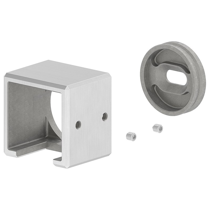 Wandbefestigung für Quadratnutrohr 40x40mm, rechts, V4A