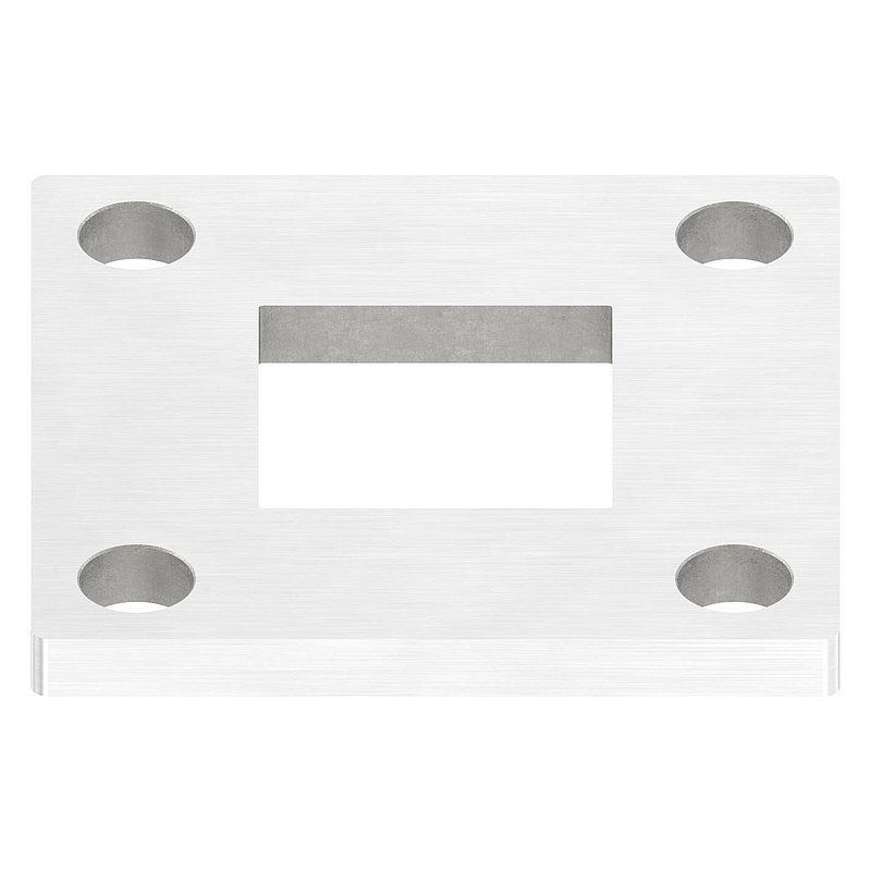 Ankerplatte, 92x92x8mm, mit Längsschliff, V2A