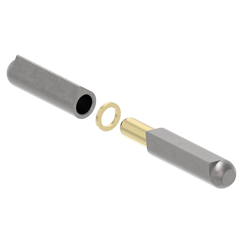 Anschweißband mit Messingring und -stift, Länge: 120mm