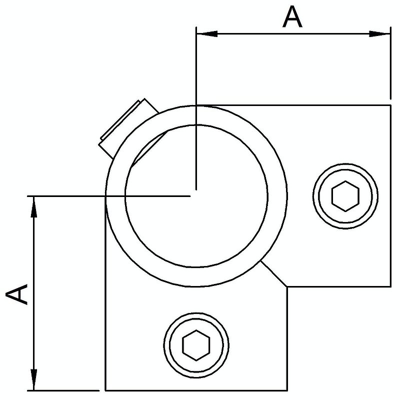 Eckstück, für Rohr Ø 26,9mm
