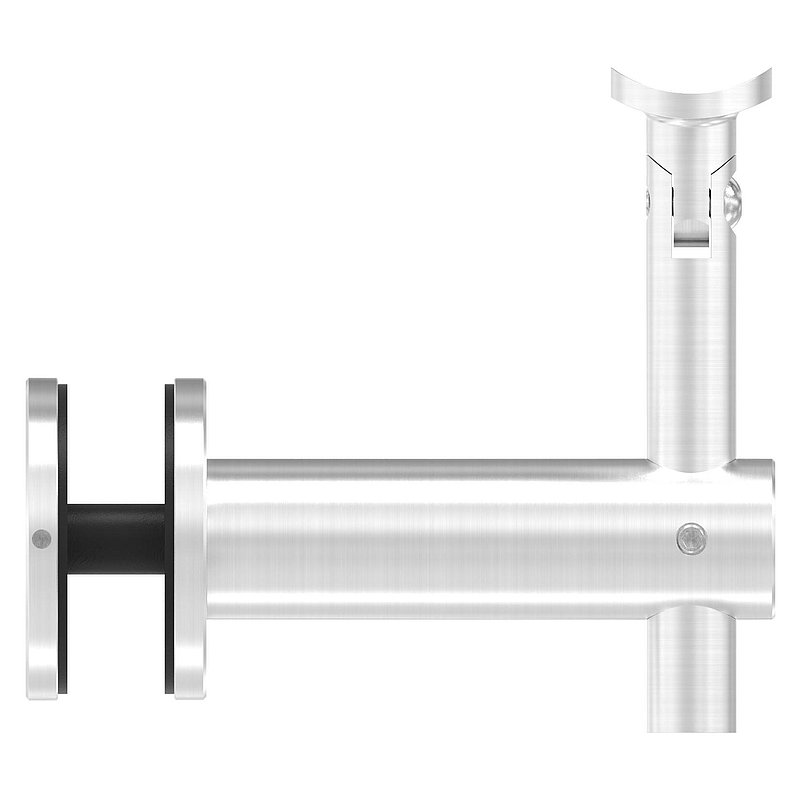 Handlaufhalter f. Glas, Gelenk, Handlaufanschlussplatte 42,4mm, V2A