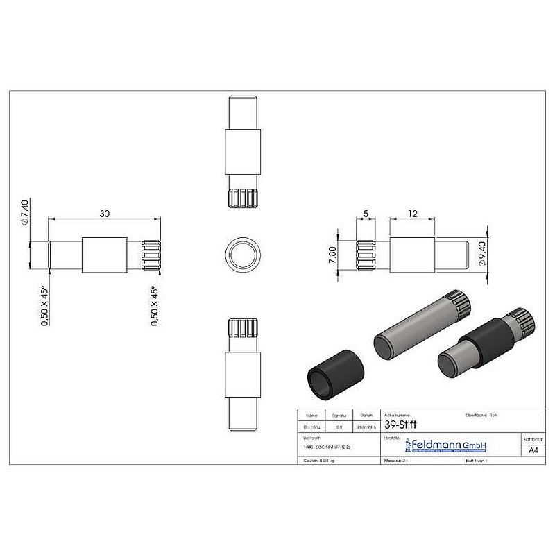 Locking pin for Mod. 39