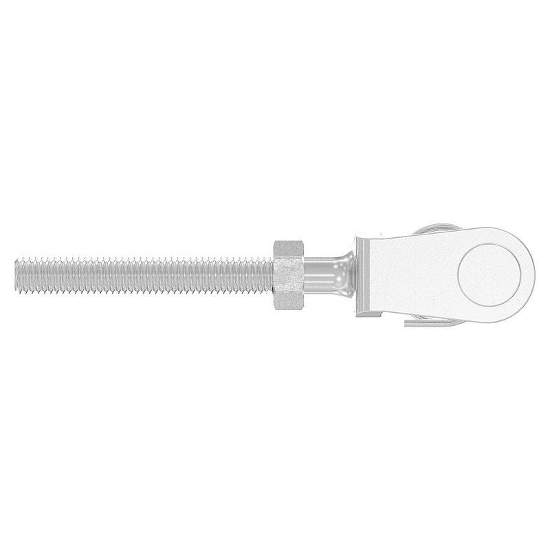 Fork terminal with external thread M5 right, AISI316