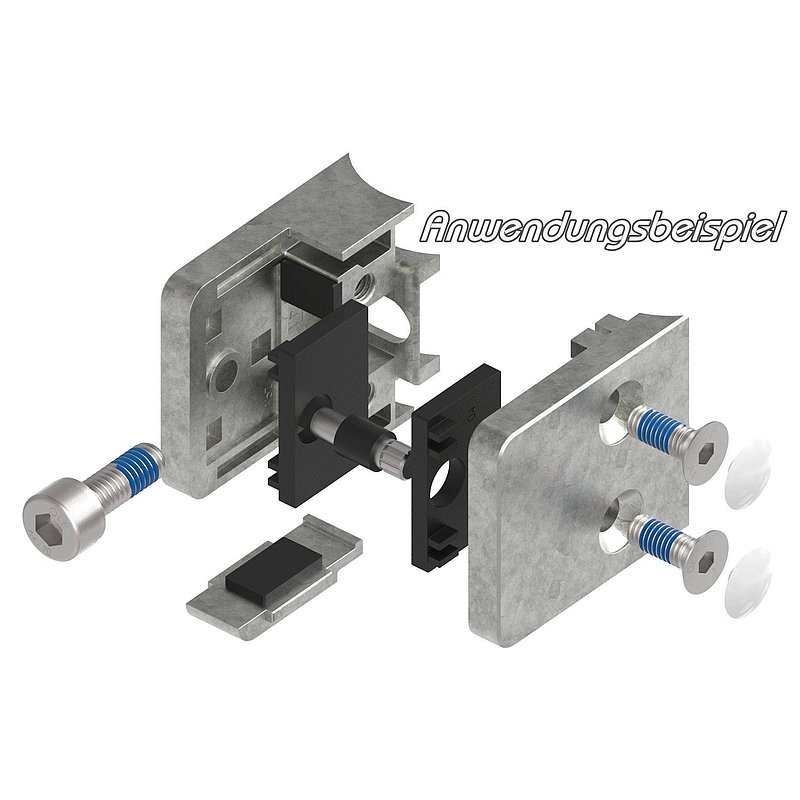 Glasklemme Mod. 31, Anschluss: 42,4mm, Zink roh
