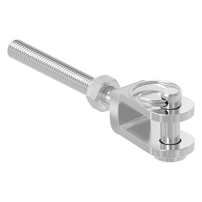 Fork terminal with external thread M5 left, AISI316