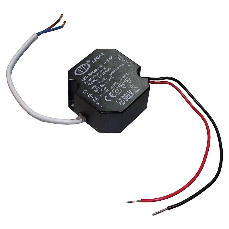 LED power supply unit 24VDC with 12W, IP65
