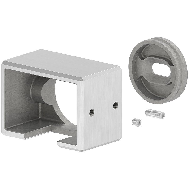 Wandbefestigung für Nutrohr 60x40mm, rechts, V4A