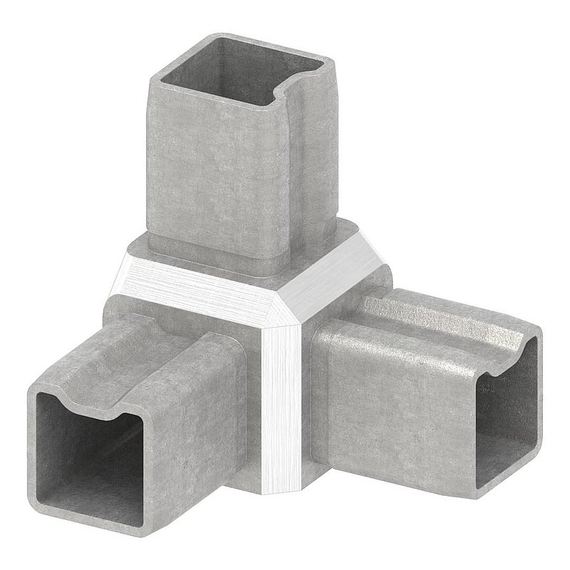 Connector for tube 25x25x2.00mm, AISI316