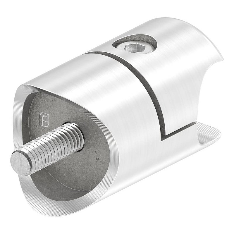 Holder for round clamping profile 18mm Connection: 33.7mm, AISI304