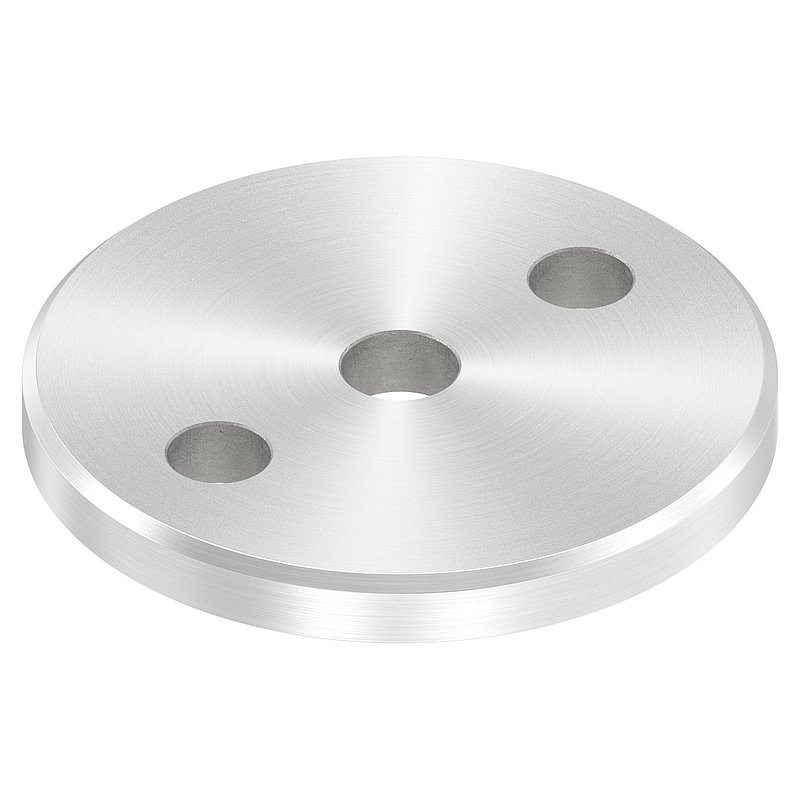 Anchor plate Ø 80x8mm, with bevelled edge and chamfer, AISI304