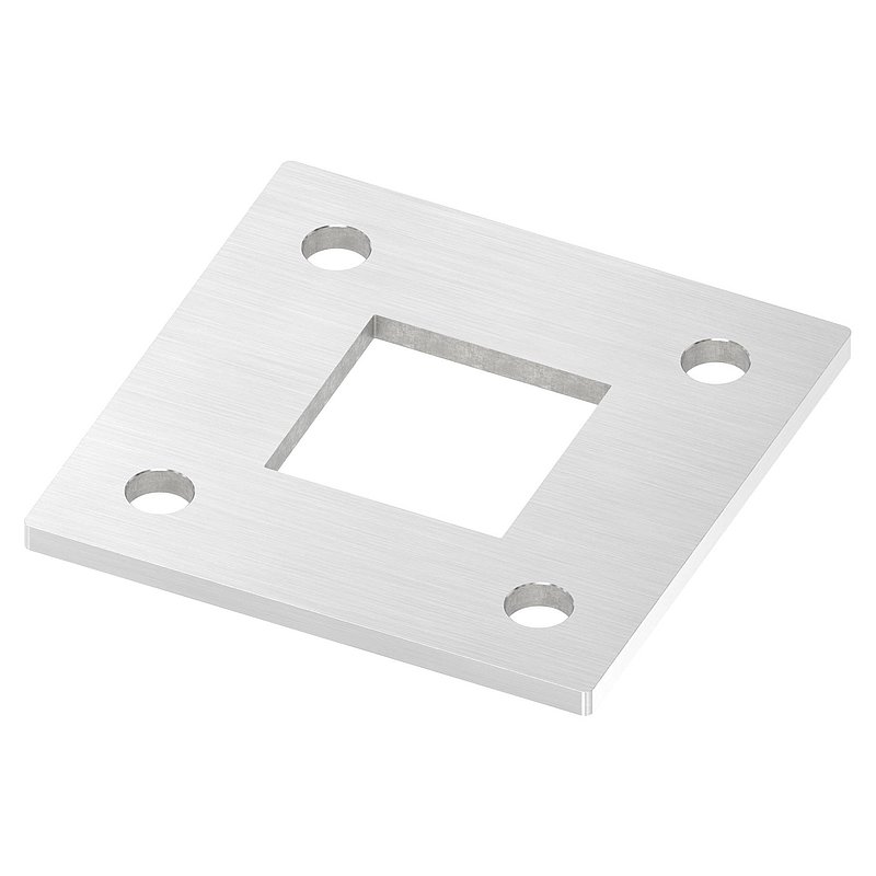 Ankerplatte, 120x120x6mm, mit Längsschliff, V2A
