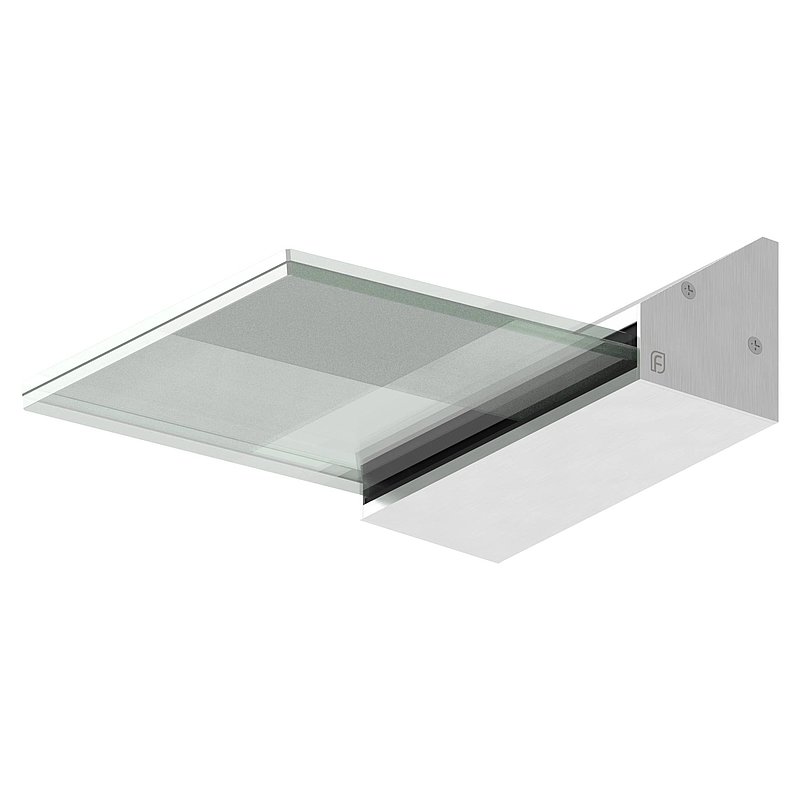 Promobox Vordachprofil eleganza canopy, L=250mm, E4/EV1, inkl. Glas