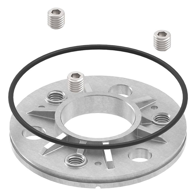 Anchor plate, Ø 103.5x8mm for 42.4mm tube, raw, AISI304