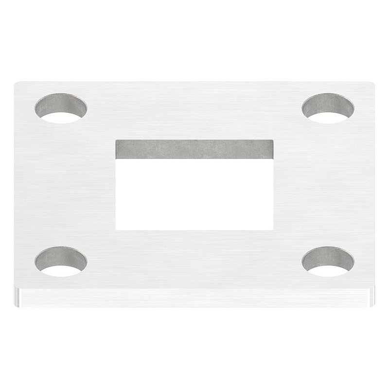 Ankerplatte, 92x92x6mm, mit Längsschliff, V2A