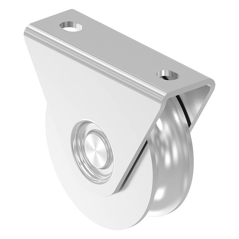 Schiebetorrolle Ø 80mm mit Rundrille Ø 20mm, V4A