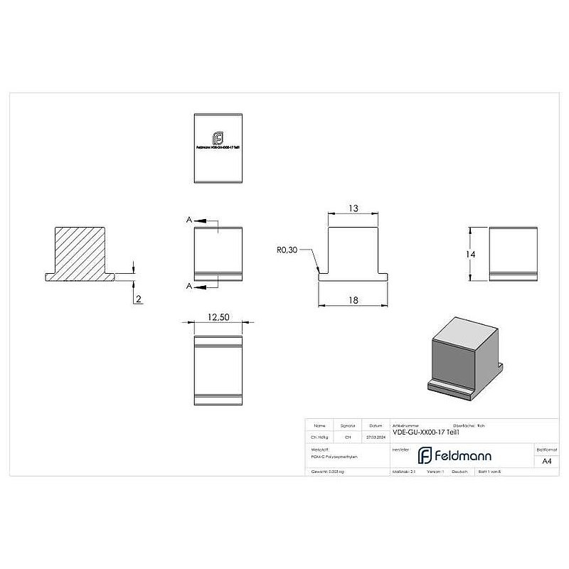 Mounting set glass 17.52mm eleganza canopy, for L: 3000mm