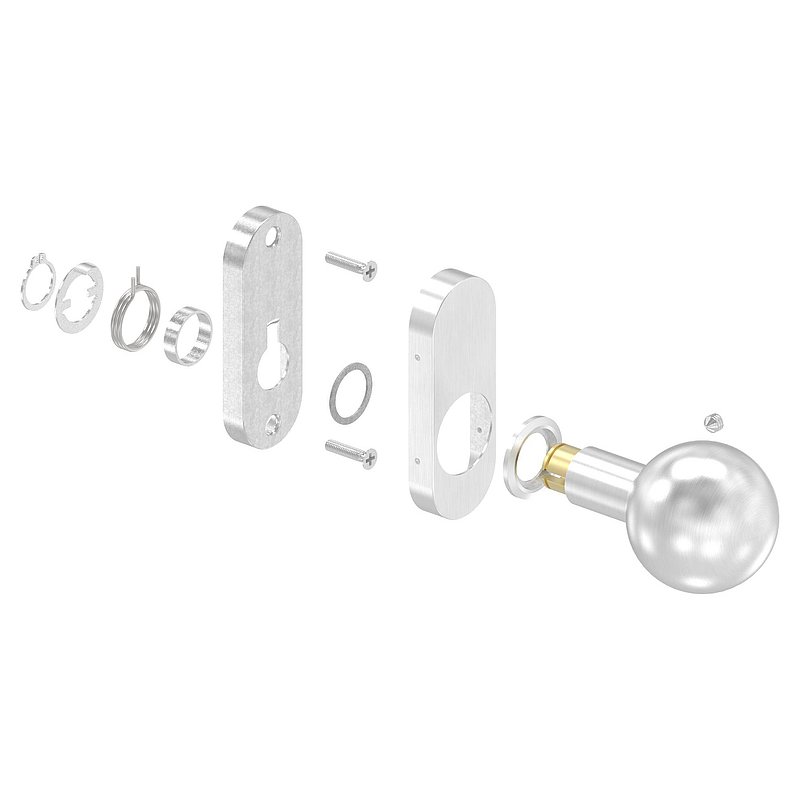 Bouton de porte, Ø 50mm, pivotant, V2A