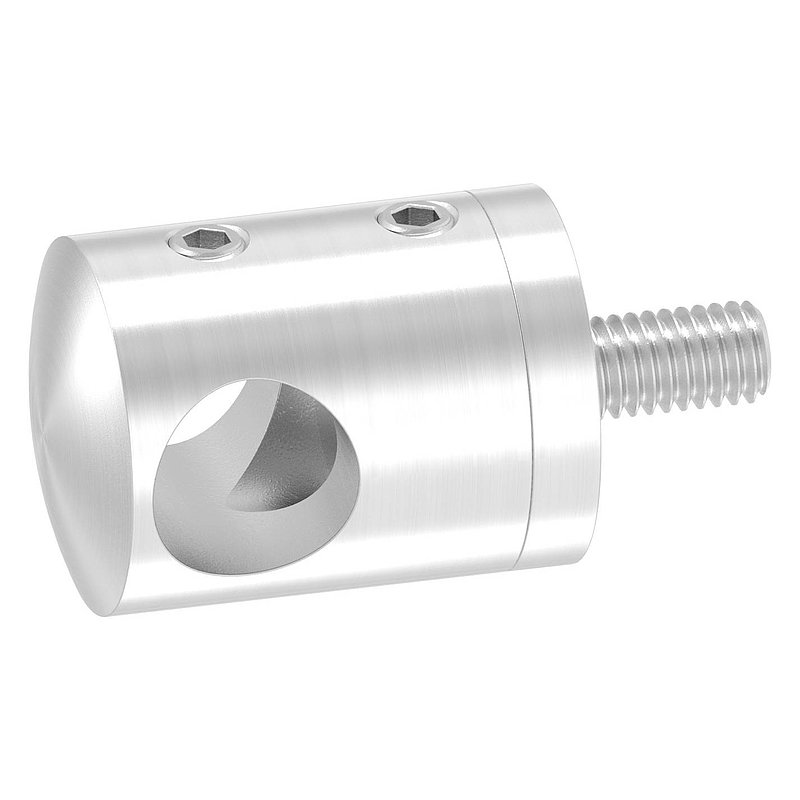 Querstabhalter für geraden Anschluss, 12,2mm Bohrung, V2A