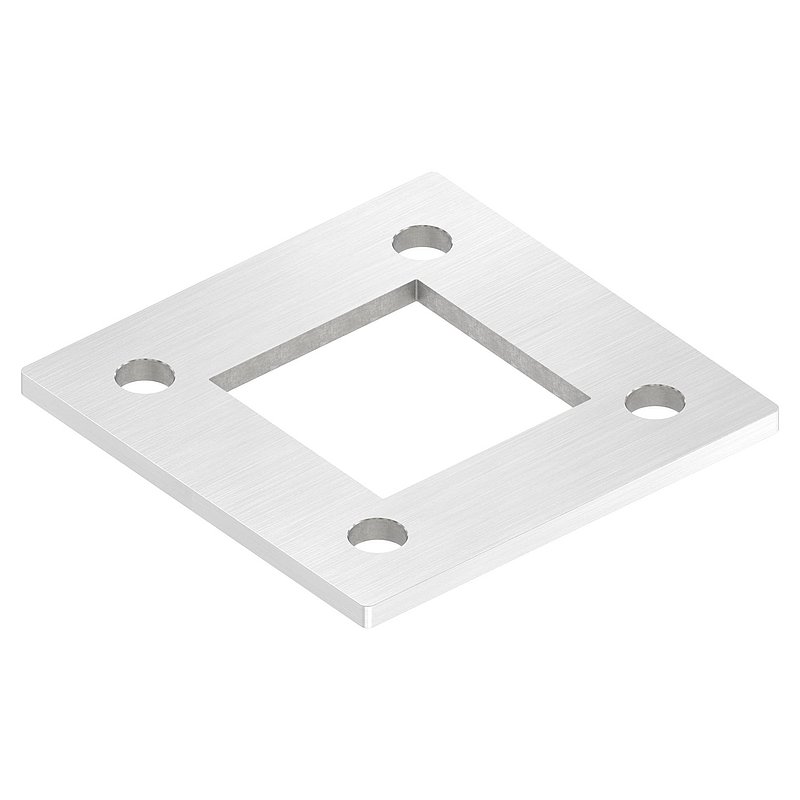 Ankerplatte, 120x120x6mm, mit Längsschliff, V2A