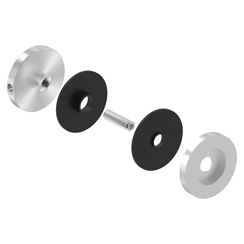 Glaspunkthalter Ø 52 mm, passend zu Brenk-Halter, V2A