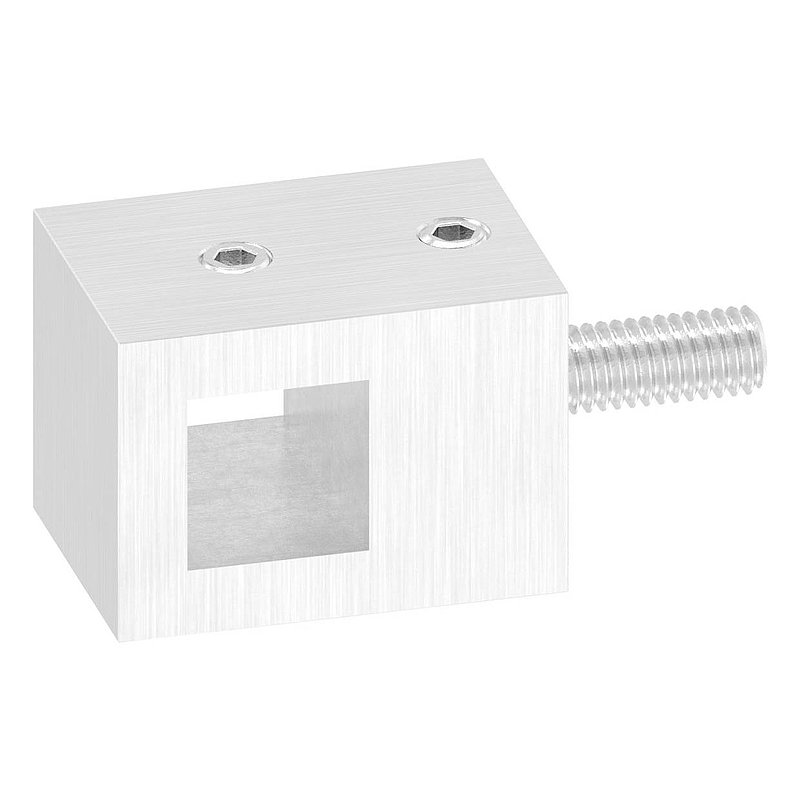 Support de lisse transversale avec raccordement droit pour carré 12x12mm, V2A