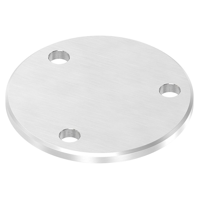 Ankerplatte Ø 100x6mm, mit Längsschliff und Fase, V2A