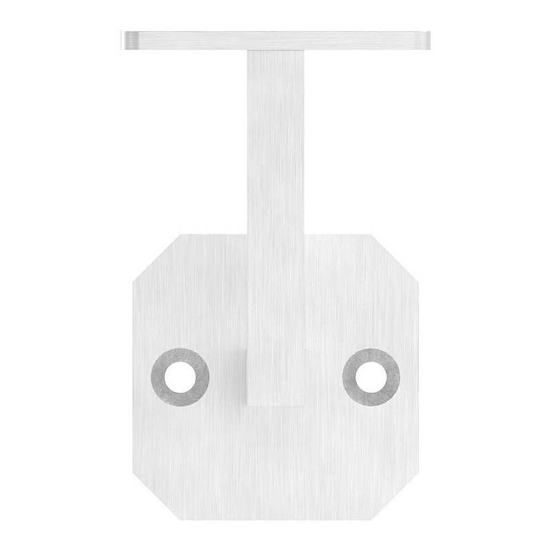 Handrail bracket, square, with straight handrail connection plate (round plate and bracket welded),