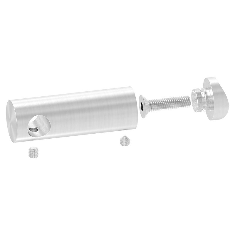 Querstabhalter verlängert, mit Durchgangsbohrung für 33,7mm Rohr, 12,2mm Bohrung, V2A