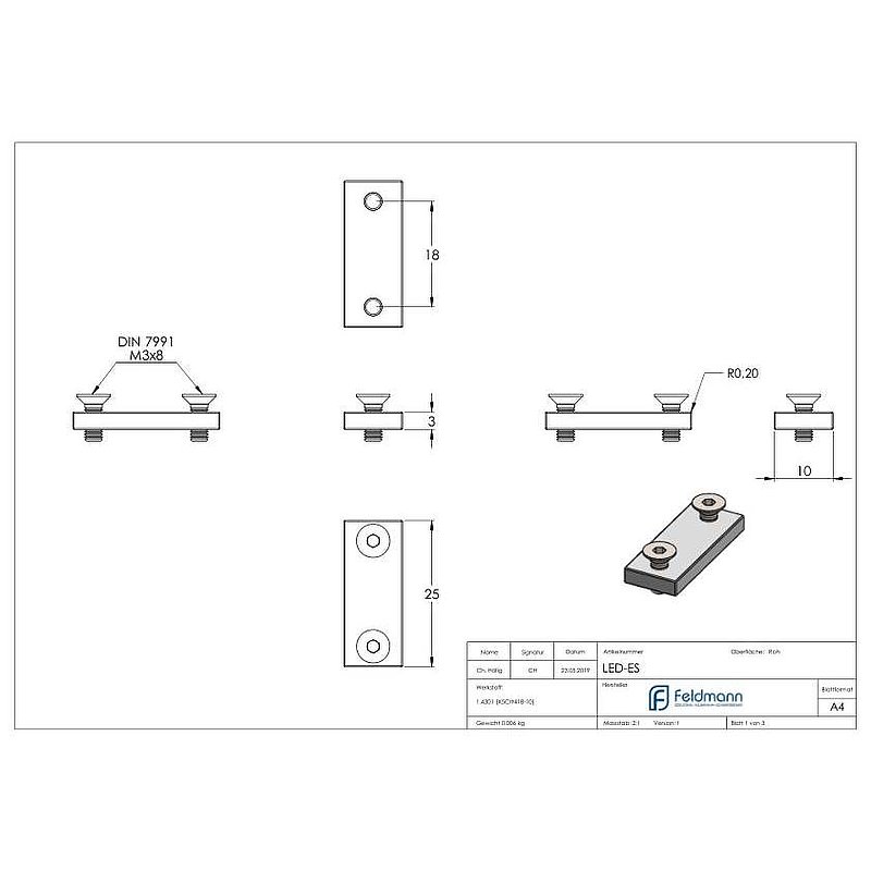 Replacement screws/plates for the LED modules