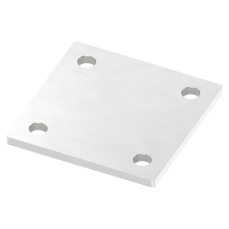 Ankerplatte, 100x100x6mm, mit Längsschliff, V4A