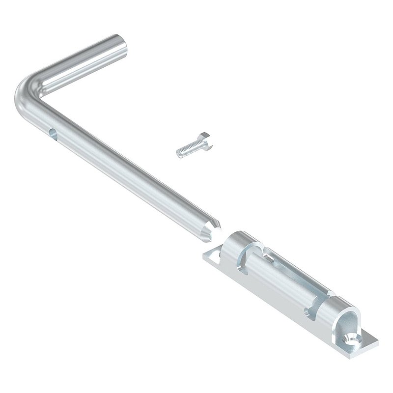 Verrou de porte à visser, L: 200mm, acier zingué