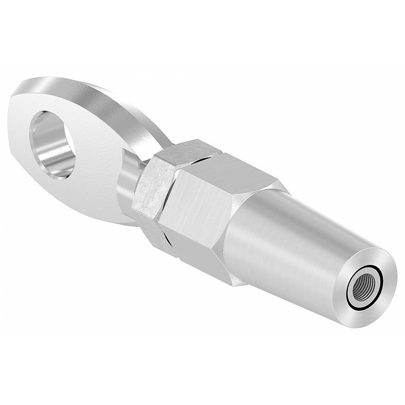 Embout à œil à monter soi-même par un système de serrage pour câble Ø 6mm, V4A