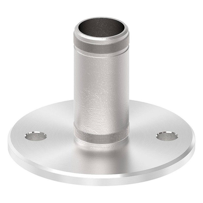 Wand- und Bodenanker mit Rändelung, für Rohr 33,7x2,0mm, V2A