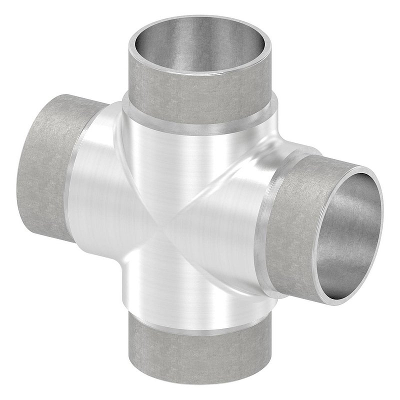 Kreuzstück, für Rohr 48,3x2,0mm, V2A