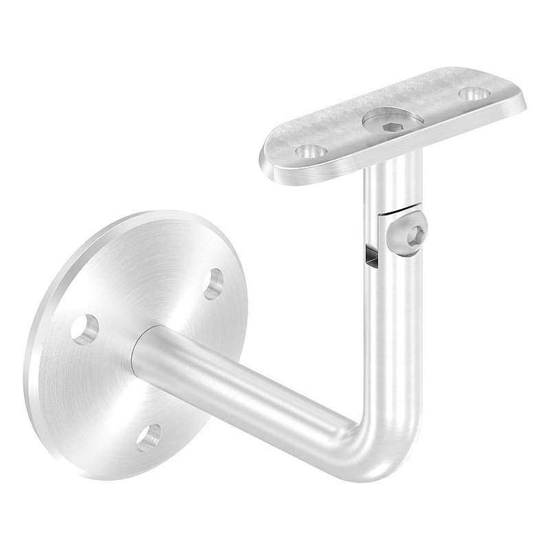 Handrail bracket with joint, handrail connection plate tube 42.4 mm (round plate and bracket screwed