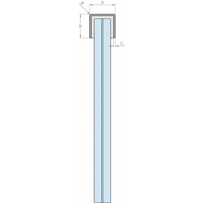 Profilé aluminium en U, 24x12x3mm, L: 6000mm