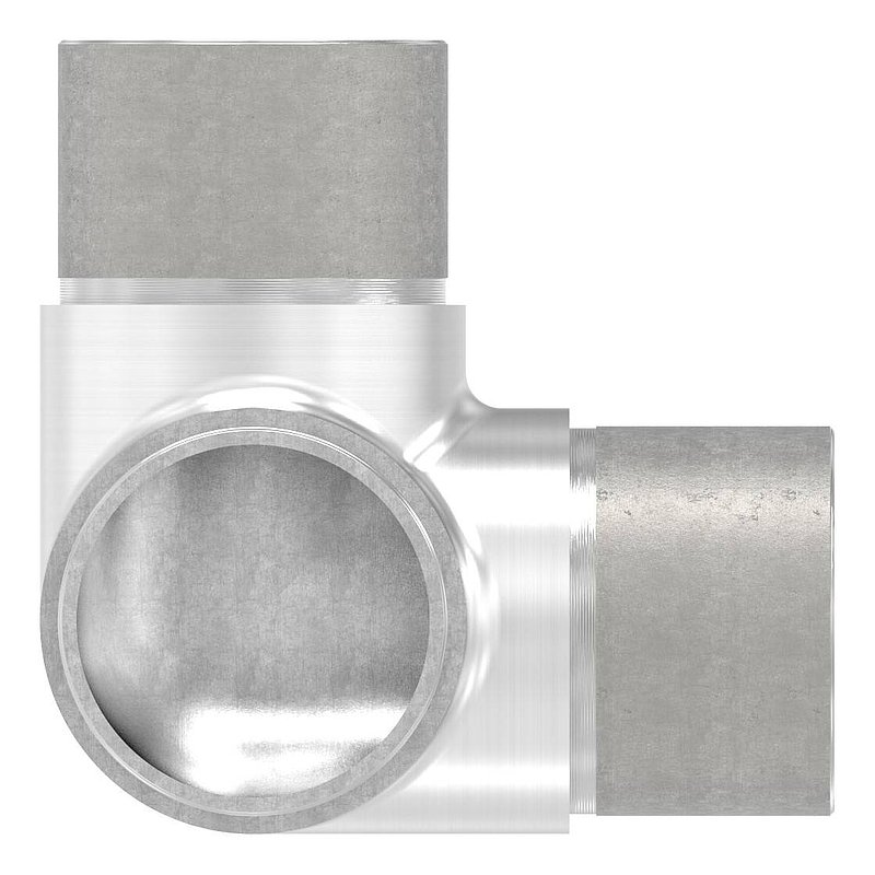 Ecke 90° mit Abgang, für Rohr 48,3x2,0mm, V2A