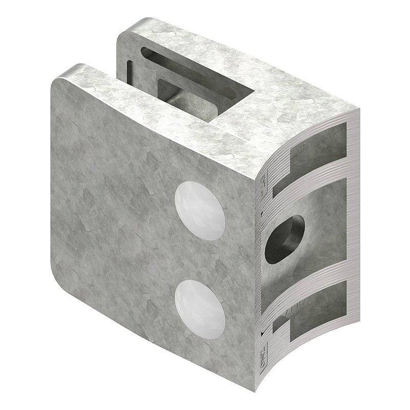 Glasklemme Mod. 34, Anschluss: 76,1mm, Zink roh