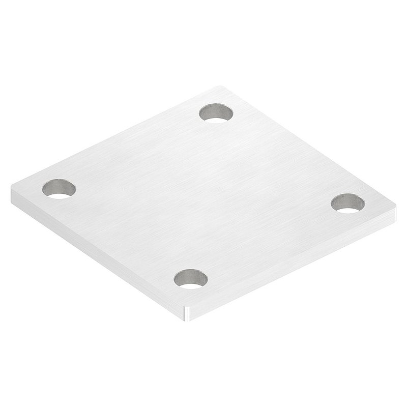 Ankerplatte, 92x92x6mm, mit Längsschliff, V2A