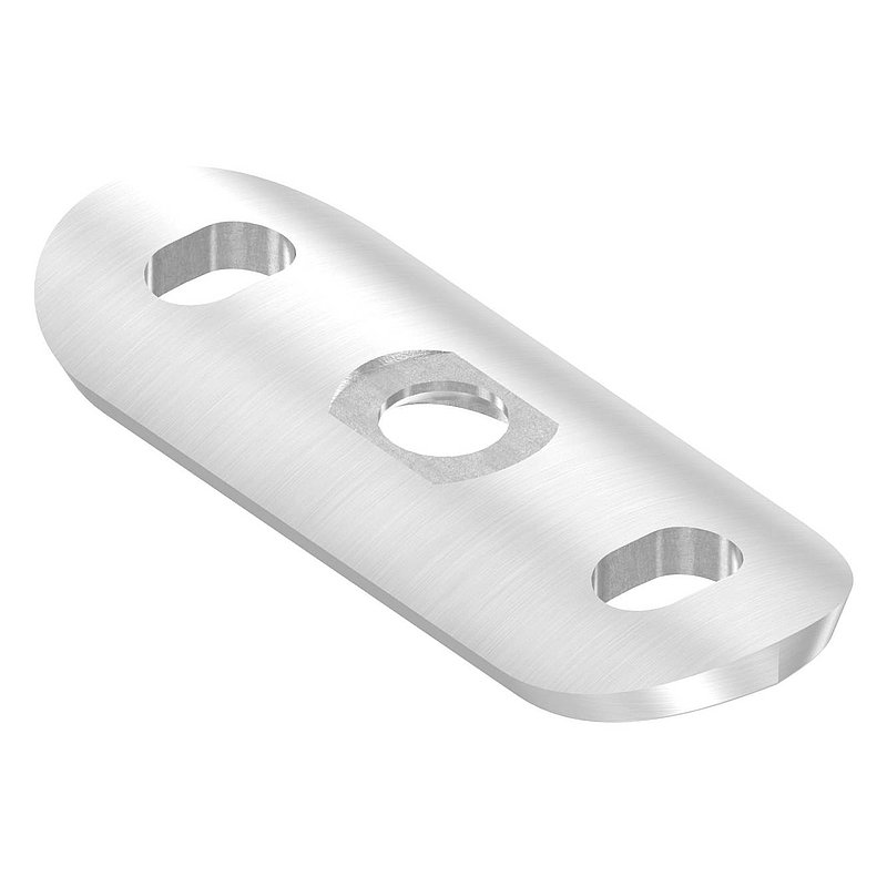 Handlaufanschlussplatte, 42,4mm mit Langlöchern, V2A
