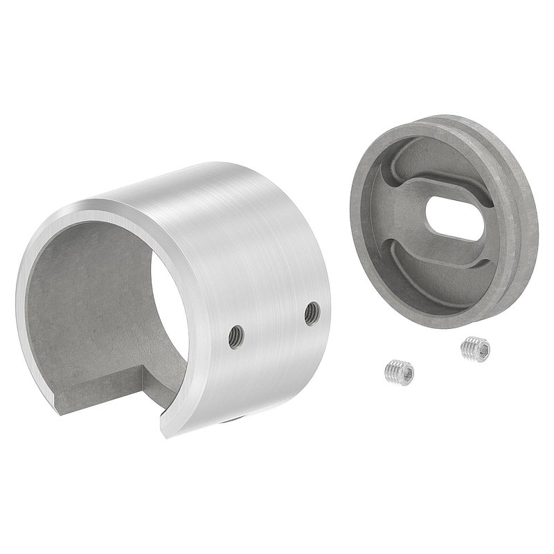 Wall mounting for slotted tube 42.4 mm, right, AISI316