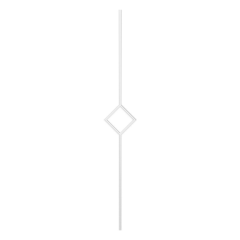 Decorative rod made of Ø 12mm, with square, H: 1000mm, AISI304
